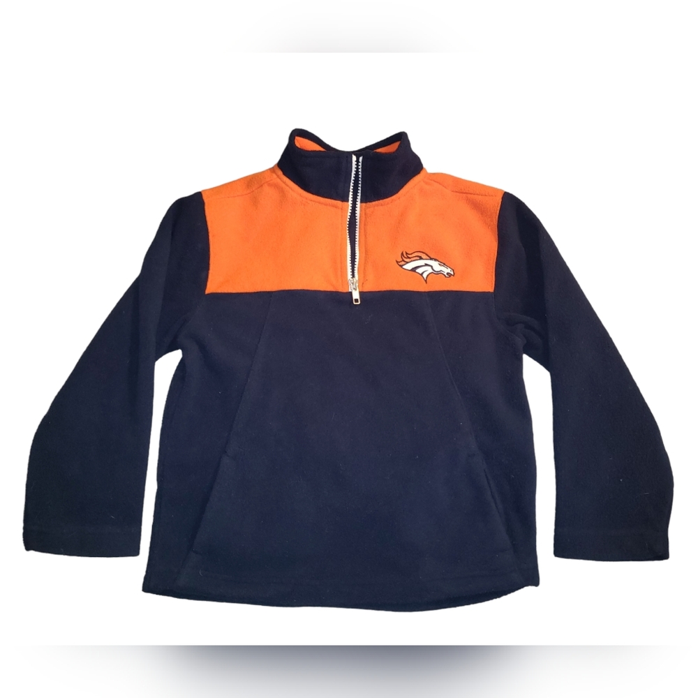 Denver Broncos NFL Team Apparel Kids 7 Large Fleece Pullover Jacket Sweatshirt